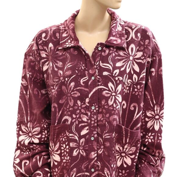 Free People We The Free Calico Flannel Shirt Floral Printed Western L New 285366 - Picture 8 of 8